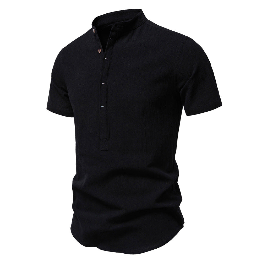 Herren Henley-Shirt Kurzarm Modern mit Knöpfen