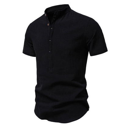Herren Henley-Shirt Kurzarm Modern mit Knöpfen