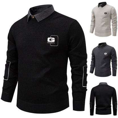 Herren Pullover Eleganter Kragen Strickmuster Modern - BerlinGlamour
