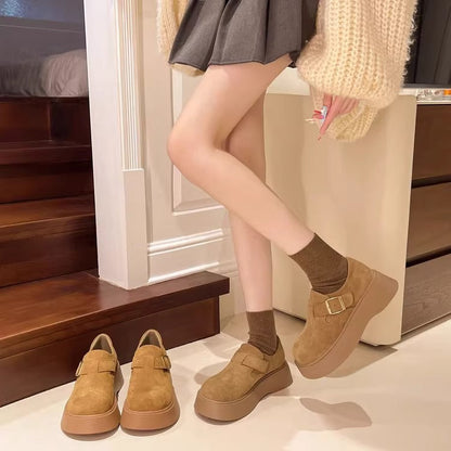 Damen Clogs mit Plateauabsatz Elegante Schnalle bequem