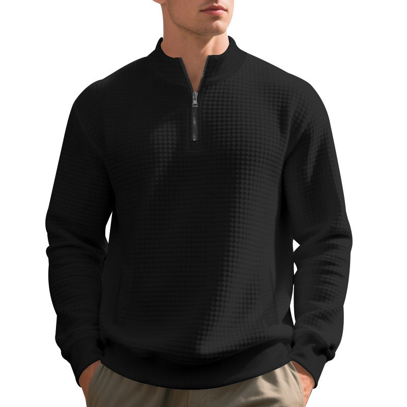Herren Pullover Modern mit Kragen und Taschen