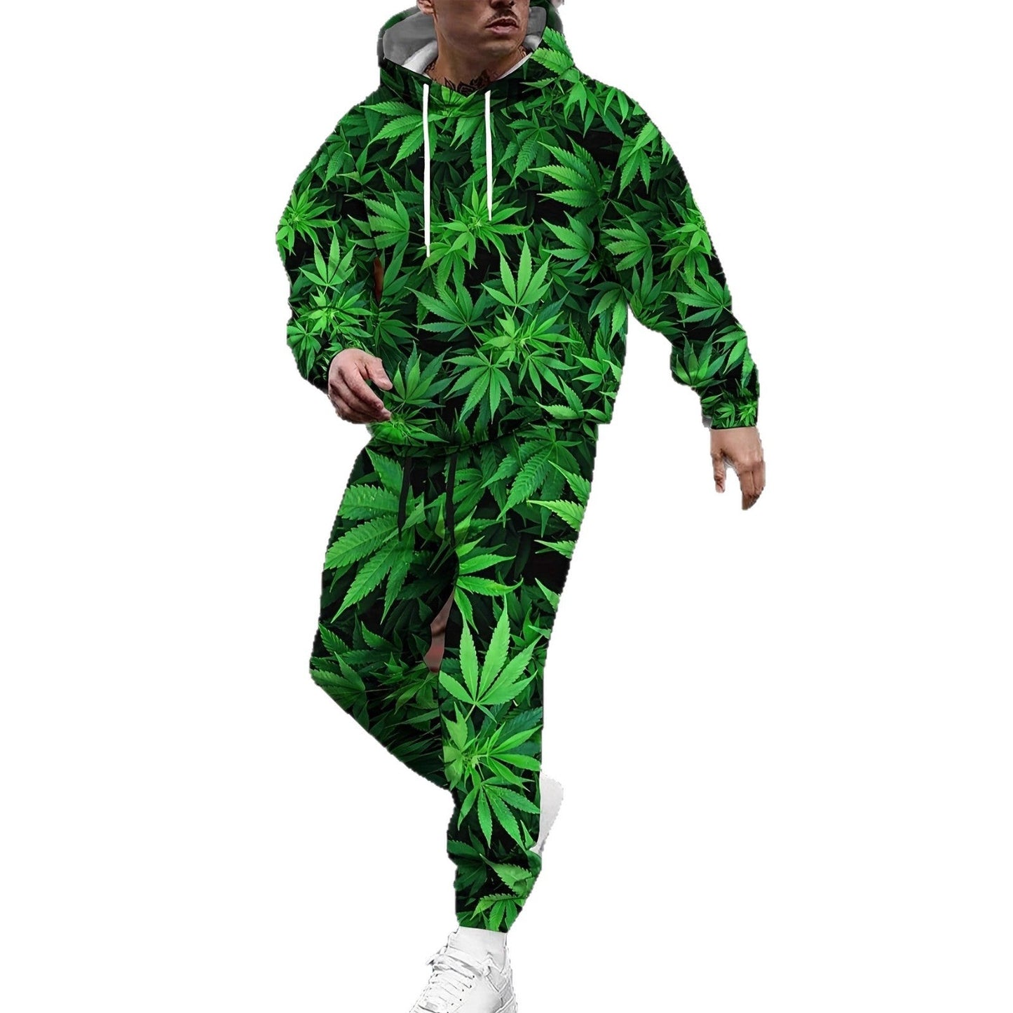Herren Hoodie Jogginghose Bunt Comic Style Streetwear