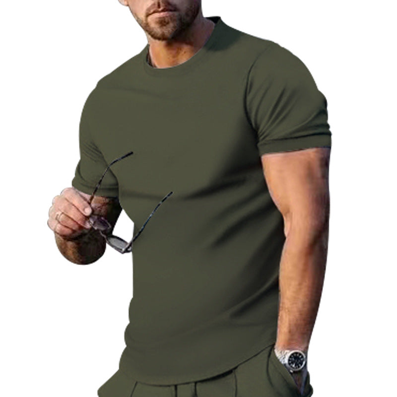 Herren T-Shirt Rundhals atmungsaktiv Baumwolle Weich