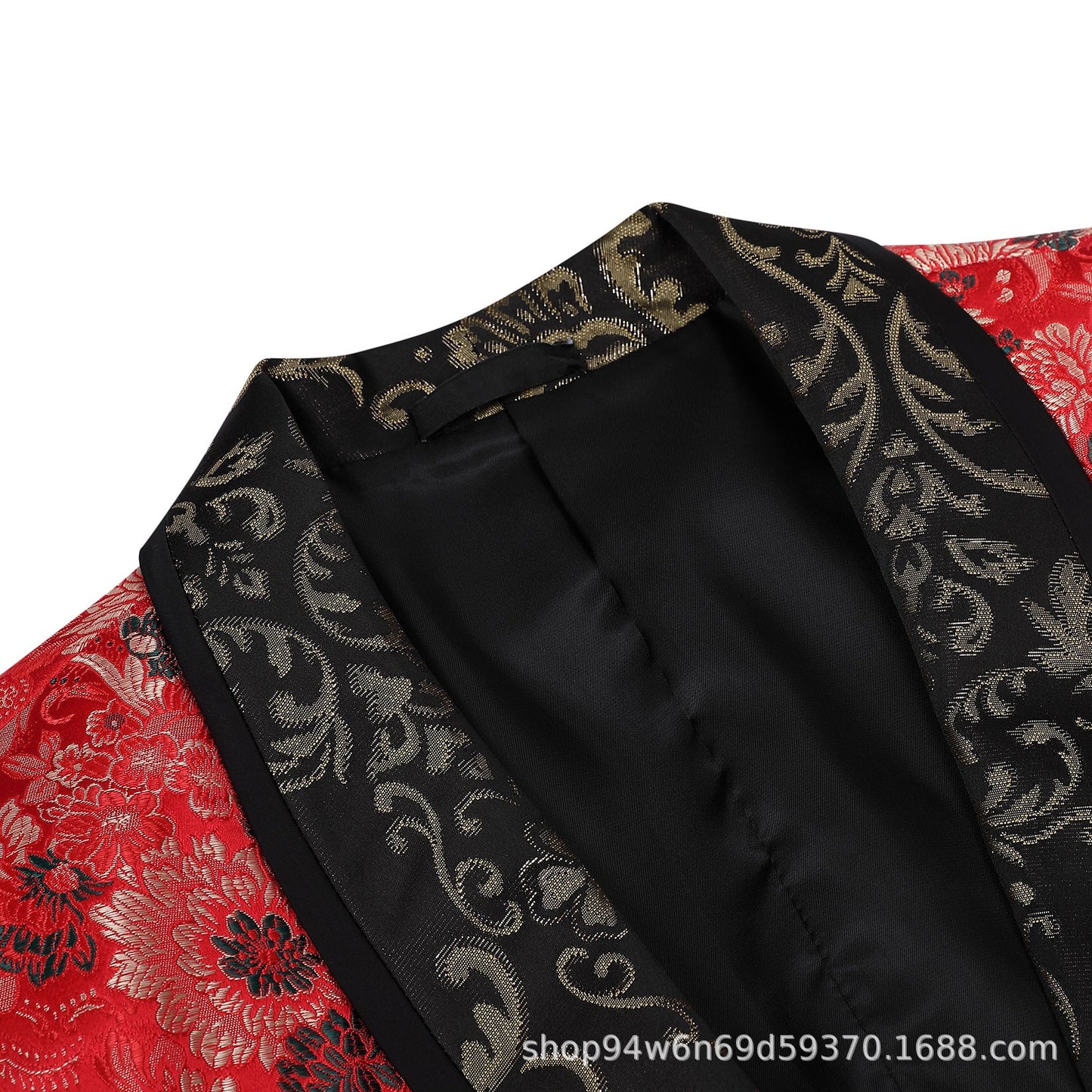 Eleganter Herren Blazer Samt Floral Muster Modern