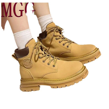 Damen Schnürstiefel Robust Rutschfest Winterstiefel Schwarz