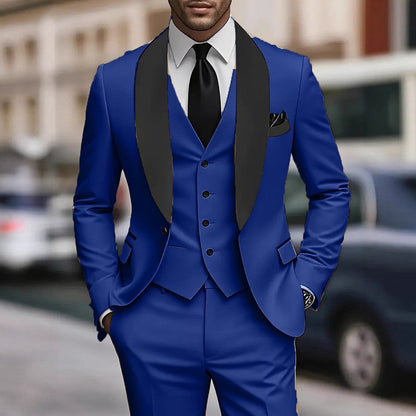 Herren Anzug Set Slim Fit Sakko Weste Modern