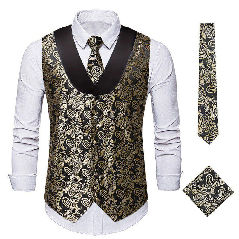 Herren Weste Leder Modern Schwarz