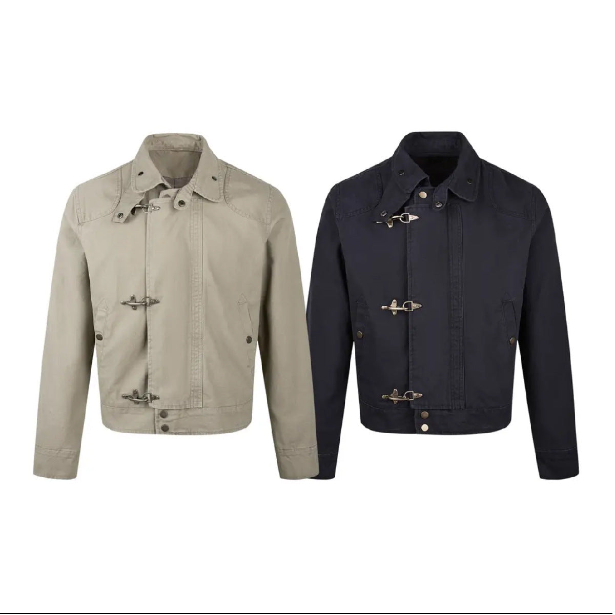 Herren Kurzjacke Modern Schnalle Hochschlossen Trendy