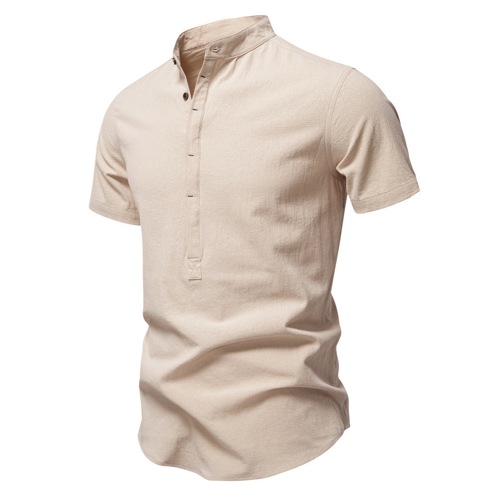 Herren Henley-Shirt Kurzarm Modern mit Knöpfen