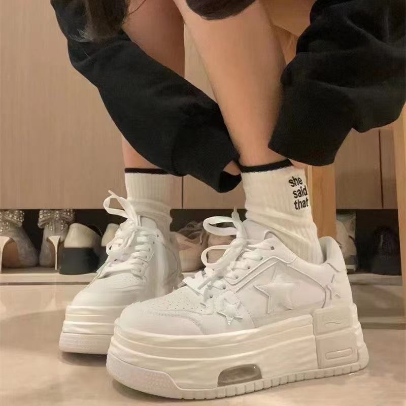 Damen Sneaker Plattform Bequem Sternen Design - BerlinGlamour