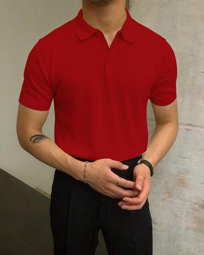 Herren Polo-Shirt Atmungsaktiv Elegant Kragen Baumwolle