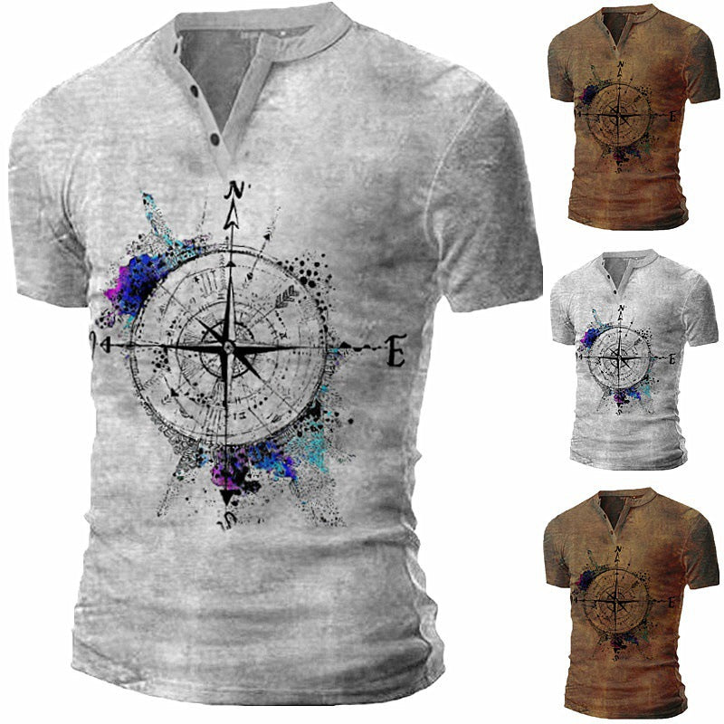 Herren T-Shirt Kompass Design Trendy Urban