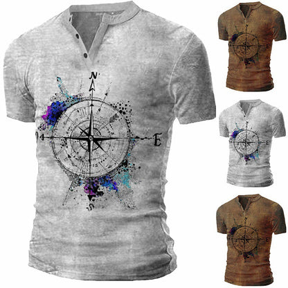 Herren T-Shirt Kompass Design Trendy Urban