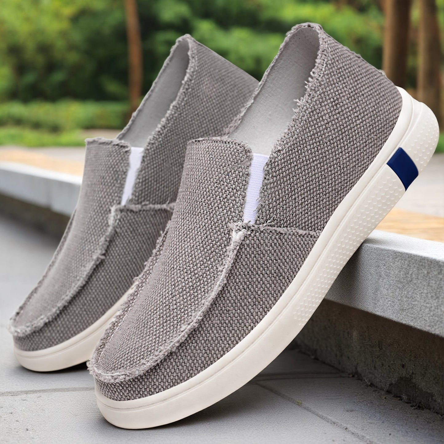 Damen Sneaker Bequem Slip-On Schuhe Denim Blau