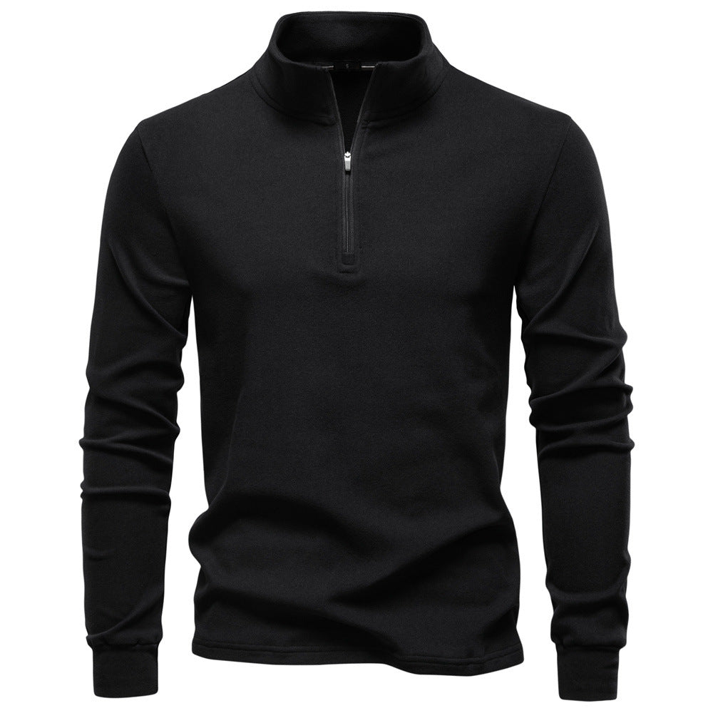 Herren Sweatshirt Funktionstextil Hochkragen Kurzreißverschluss Sportlich