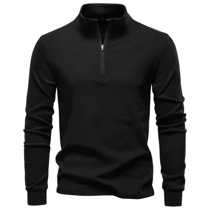Herren Sweatshirt Funktionstextil Hochkragen Kurzreißverschluss Sportlich