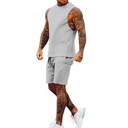 Herren Sportset Tanktop und Shorts Elastischer Bund Sportlich