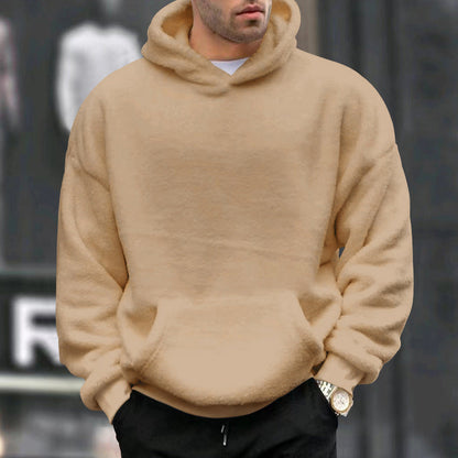 Große Fleece-Pullover Herren Oversized Kapuze mit Taschen
