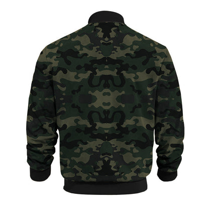 Herren Bomberjacke Camouflage Lässig Reißverschluss Taschen