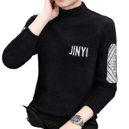 Eleganter Herren Strickpullover Modern Schwarz