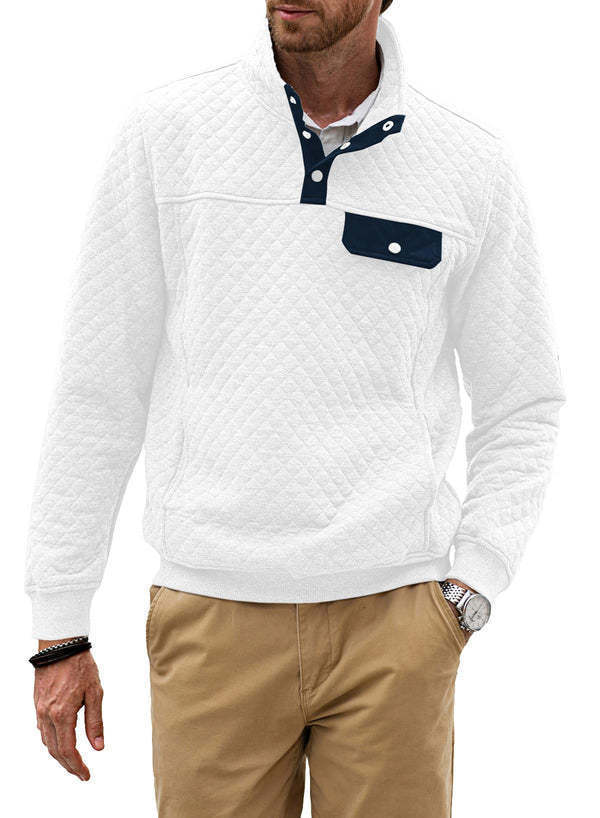 Herren Pullover Modern mit Kragen und Brusttasche