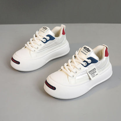 Damen Plateausneaker Komfortabel Hochwertig Weiße Sneaker