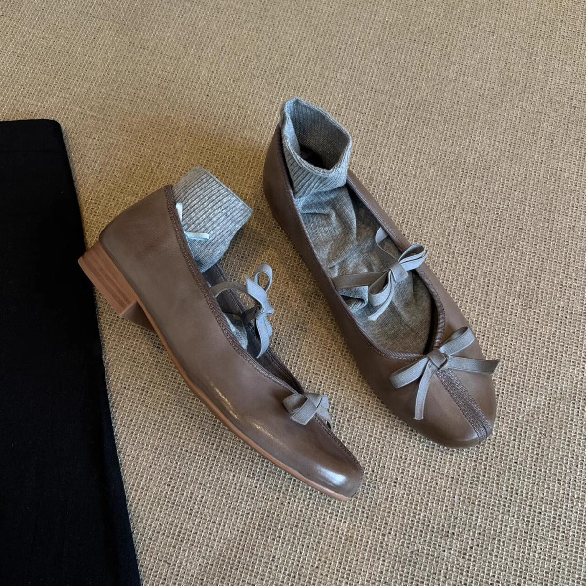 Damen Ballerinas Bequem Schleifen Design Elegant