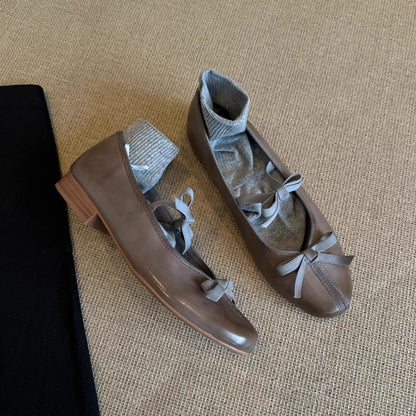 Damen Ballerinas Bequem Schleifen Design Elegant