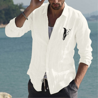 Herren Leinenhemd Sommerlich Bunt Modern