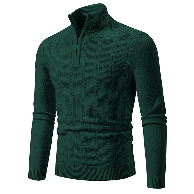 Herren Strickpullover Modern Stehkragen Struktur Optik