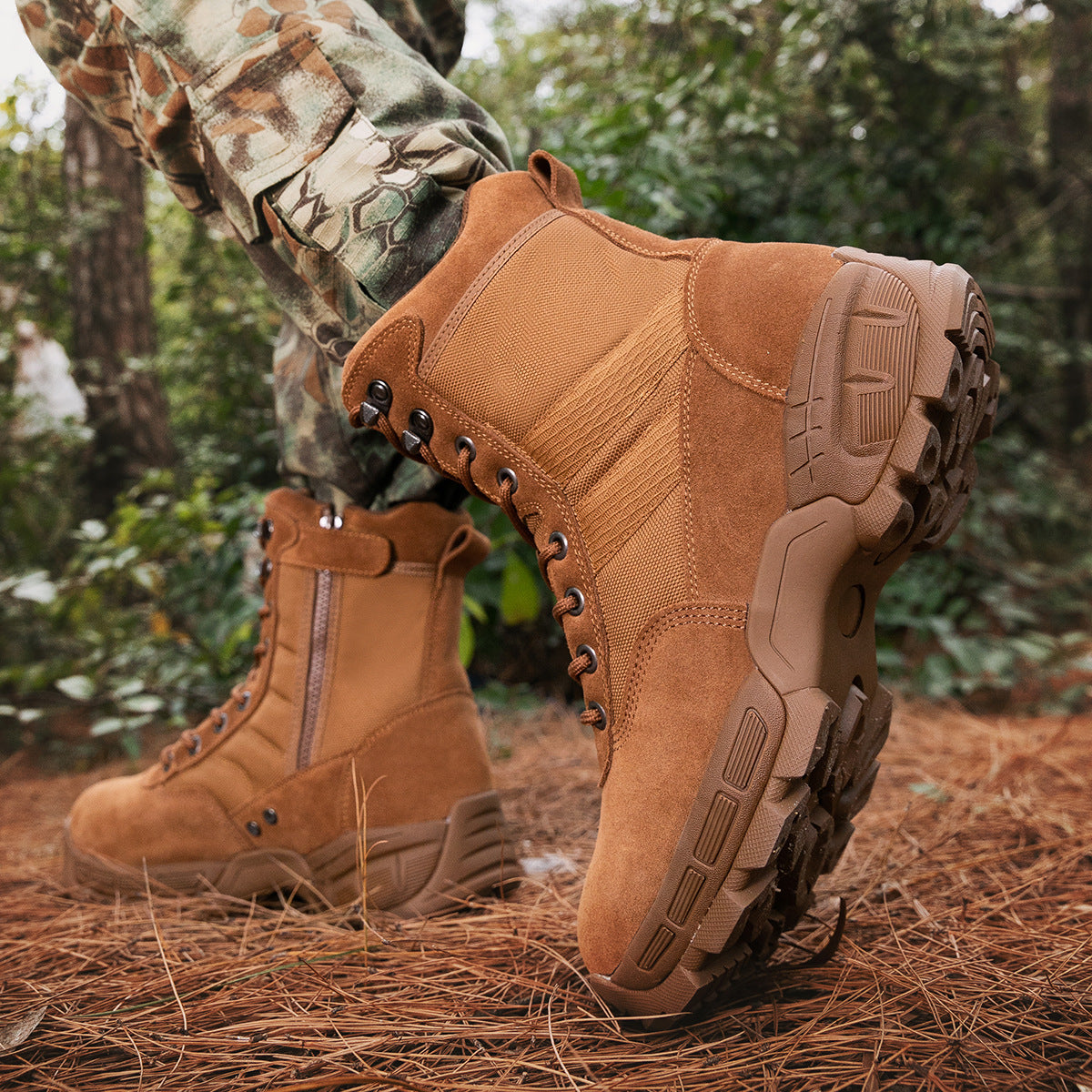 Herren Stiefel Rutschfest Atmungsaktiv Outdoor Schwarz
