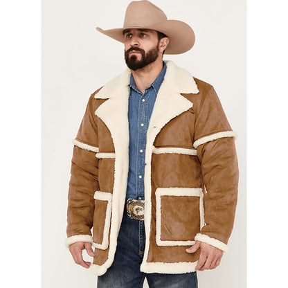 Herren Lammfellmantel Kuschelig Warm Elegant