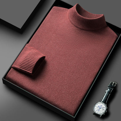 Herren Pullover Eleganter Rollkragen Schwarzer Style