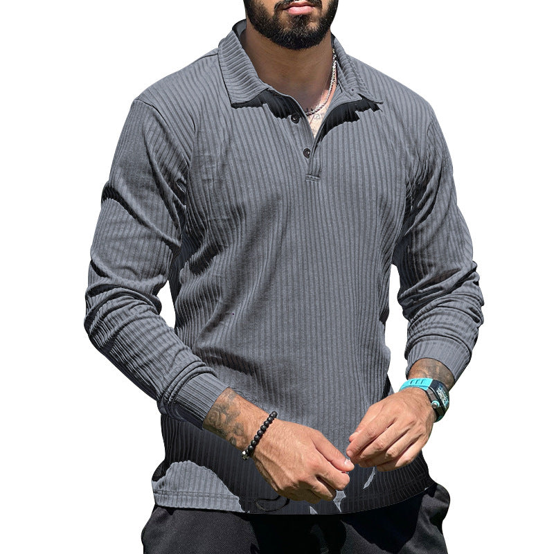 Herren Strickpullover Lang Knopfleiste Strukturiert Modern