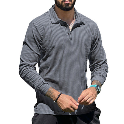 Herren Strickpullover Lang Knopfleiste Strukturiert Modern