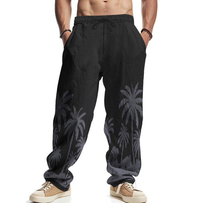 Herren Strandhose Palmendruck Lässig Sommerhose