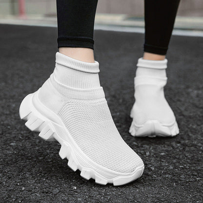 Damen Sneaker Strick Schuhe Bequem Sportlich