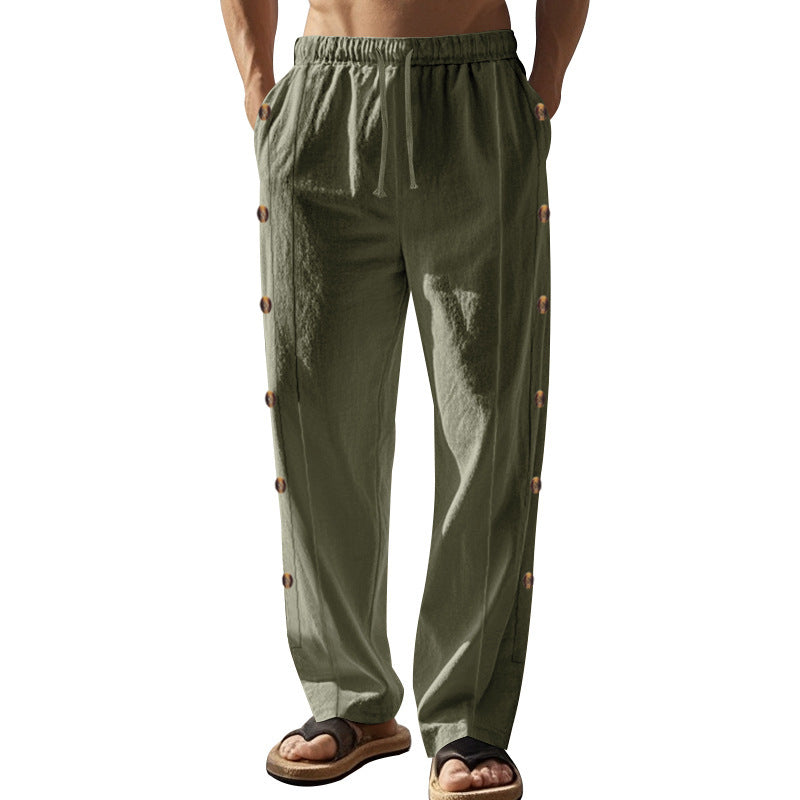 Herren Strandhose Modern mit Knöpfen Sommerhose