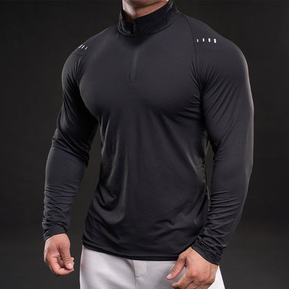 Herren Sportoberteil Funktionsshirt Stehkragen Modern