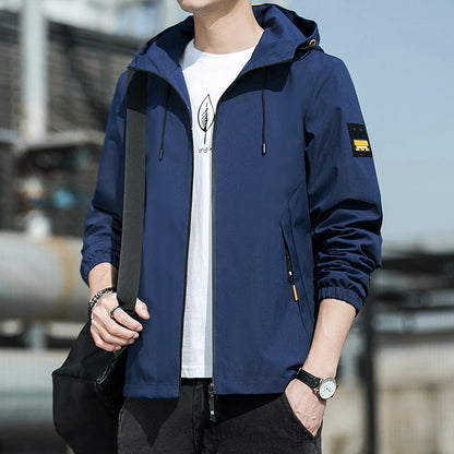 Herren Windjacke Sportlich Wasserdicht mit Kapuze