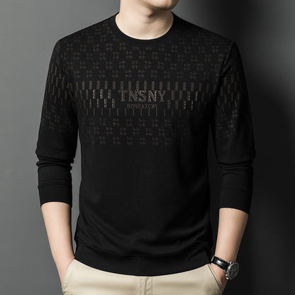 Herren Pullover Modern Rundhals Strukturiert Grau