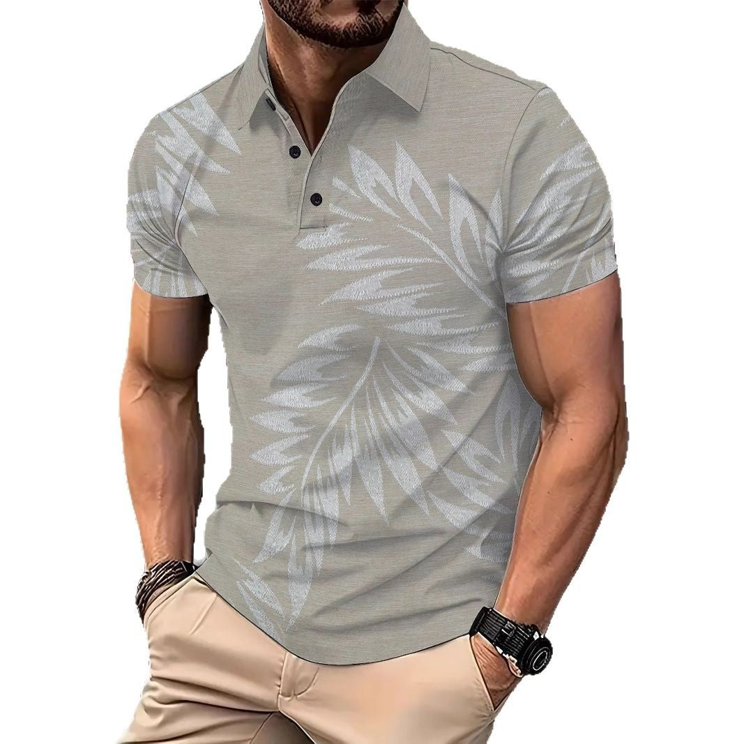 Herren Poloshirt Atmungsaktiv Tropisches Muster Sommermode