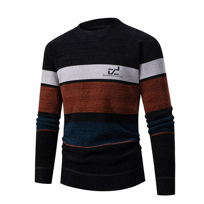 Herren Pullover Strukturiert Streifenmuster Modisch