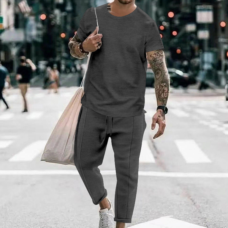 Herren Freizeit Set Moderner Schnitt T-Shirt und Sweatpants - BerlinGlamour