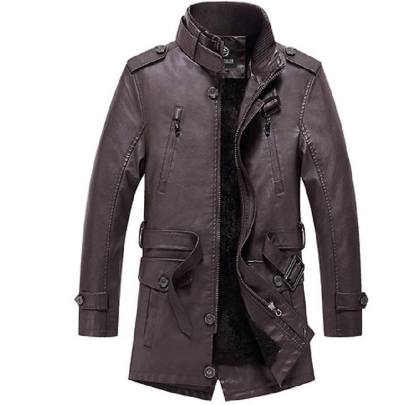 Herren Lederjacke Klassisch Schwarz Bikerstil