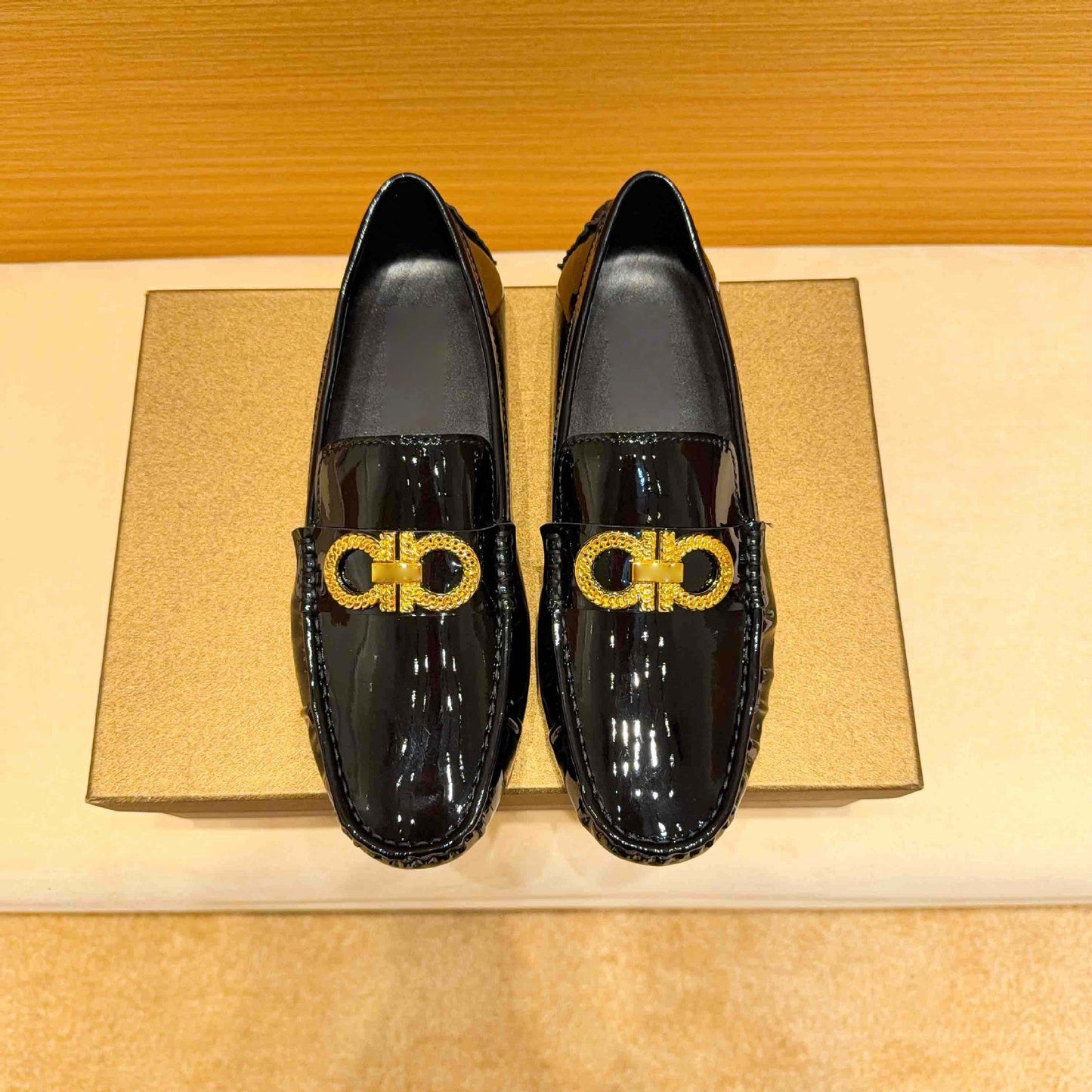 Damen Mokassin Schuhe Lederoberfläche Elegant Luxus - BerlinGlamour