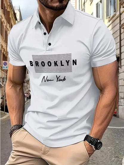 Herren Poloshirt Modern mit Trend-Druck Design