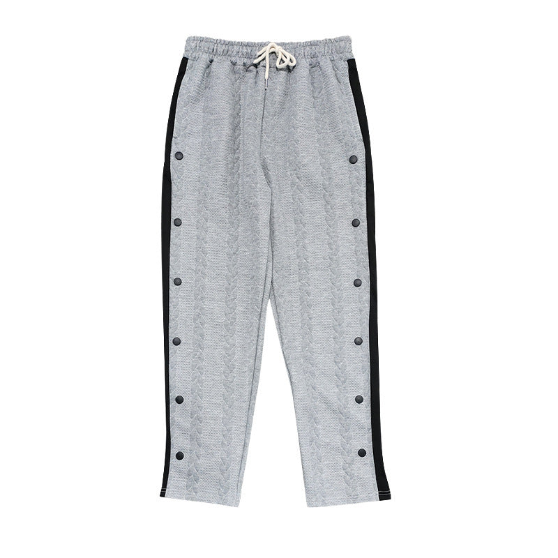 Herren Chino Hose Sportlich Elastisch Mit Druckknöpfen