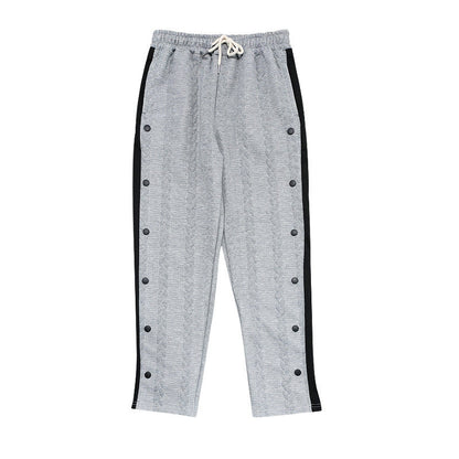 Herren Chino Hose Sportlich Elastisch Mit Druckknöpfen