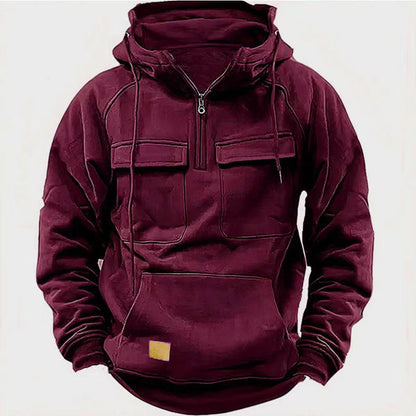 Herren Fleece Hoodie Großzügige Taschen Reißverschluss Warm